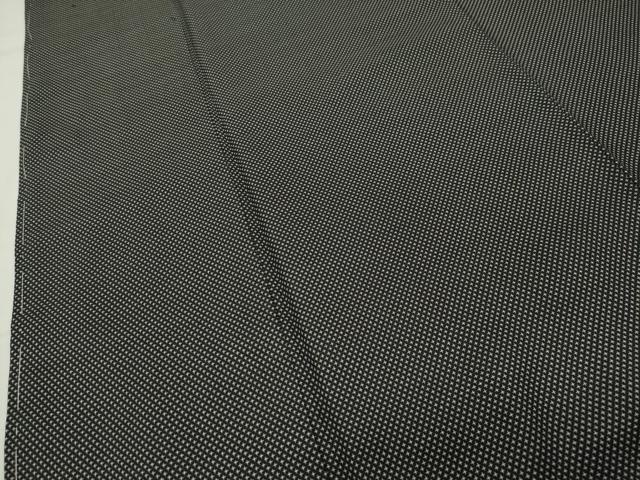 平和屋着物■上質なお召　十字絣文様　黒地　正絹　逸品　未使用　CABG4310gh