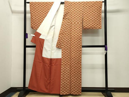平和屋着物■上質な小紋　七宝文　正絹　逸品　未使用　CABG4314gh