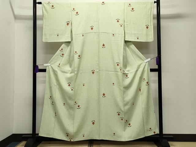 平和屋着物■上質な小紋 草花文 正絹 逸品 CABG4317gh