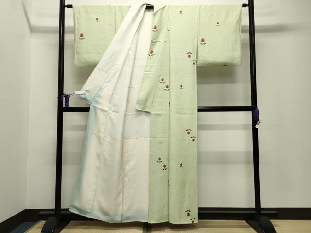 平和屋着物■上質な小紋 草花文 正絹 逸品 CABG4317gh