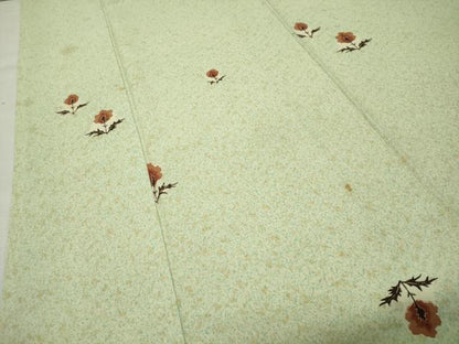 平和屋着物■上質な小紋 草花文 正絹 逸品 CABG4317gh