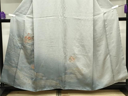 平和屋着物■中国三大刺繍 スワトウ刺繍 訪問着 駒刺繍 流水雪輪椿花文 暈し染め 金彩 正絹 逸品 CABG4318gh