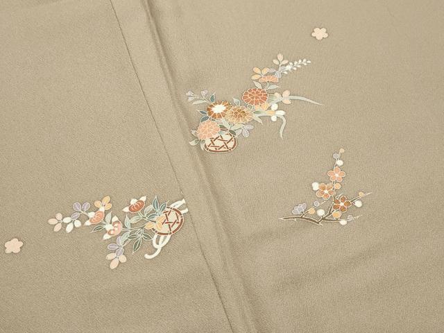平和屋着物■訪問着 作家物 花籠文 金糸 正絹 逸品 CABG4319gh