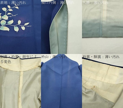 平和屋着物■訪問着　手描き　休み鳥花文　銀彩　正絹　逸品　CABG4320gh