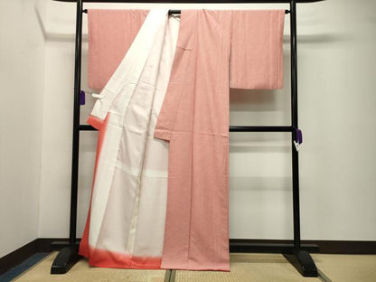 平和屋着物■江戸小紋 舞花文 反端付き 正絹 逸品 CABG4321gh