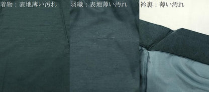 平和屋着物■男性　紬　髭紬羽織セット　色無地　褐返色　正絹　逸品　CABG4331gh