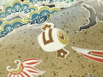 平和屋着物■豪華黒留袖　駒刺繍　萬寿染　宝尽くし松文　暈し染め　金彩　正絹　逸品　CABG4334gh