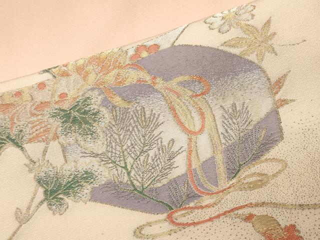 平和屋着物■豪華振袖　寿光織　誰が袖花文　金銀糸　正絹　逸品　CABG4336gh
