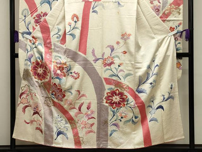 平和屋着物■豪華振袖　駒刺繍　更紗花唐草文　金銀彩　正絹　逸品　CABG4339gh