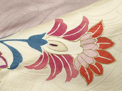 平和屋着物■豪華振袖　駒刺繍　更紗花唐草文　金銀彩　正絹　逸品　CABG4339gh