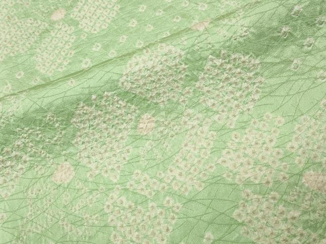 平和屋着物■上質な小紋　総絞り　舞花文　正絹　逸品　CABG4342gh