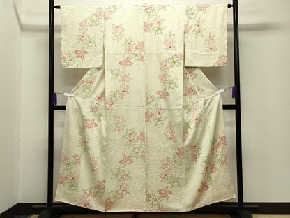 平和屋着物■上質な小紋　舞花文　正絹　逸品　CABG4344gh