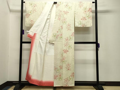 平和屋着物■上質な小紋　舞花文　正絹　逸品　CABG4344gh