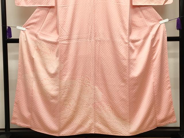 平和屋着物■訪問着 総絞り 立波文 正絹 逸品 未使用 CABG4345gh