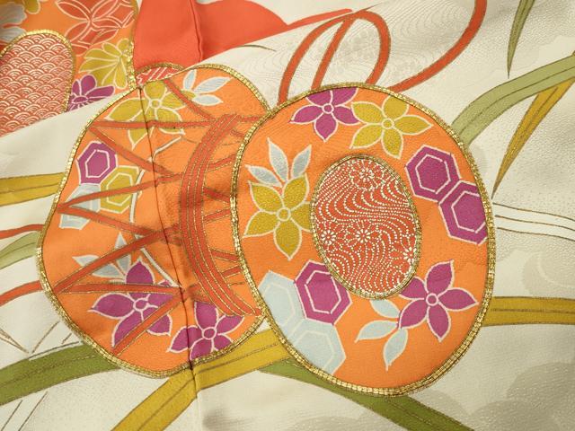 平和屋着物■豪華振袖　駒刺繍　鼓花文　金銀彩　正絹　逸品　CABG4349gh