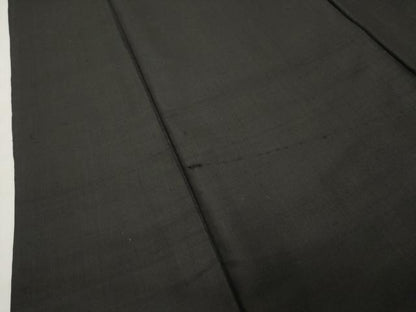 平和屋着物●男性　黒紋付　紬地　正絹　逸品　CABG4362gh