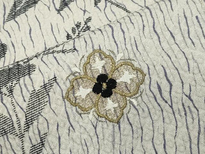 平和屋着物●男性　訪問着　刺繍　菱吉祥花文　暈し染め　銀彩　正絹　逸品　CABG4363gh