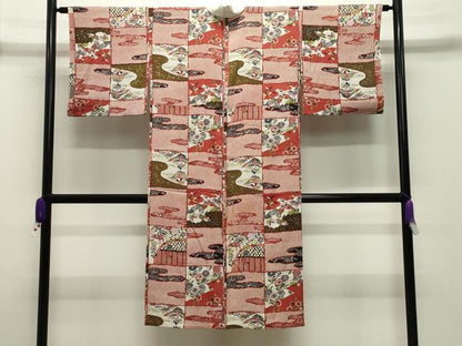 平和屋着物●長襦袢　無双仕立て　飛鶴花蝶文　金銀彩　正絹　逸品　CABG4367gh