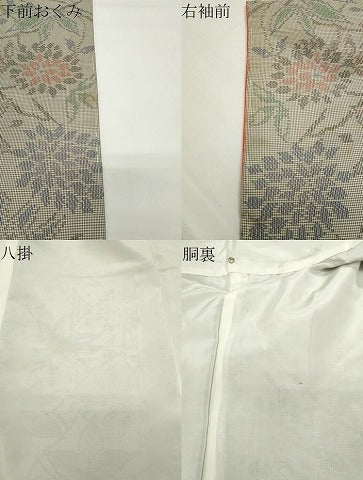 平和屋着物●本場大島紬　7マルキ　草花文　正絹　逸品　未使用　CABG4369gh