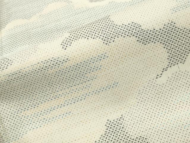平和屋着物●本場大島紬　白大島　9マルキ　雲重ね文　正絹　逸品　未使用　CABG4371gh