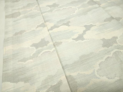 平和屋着物●本場大島紬　白大島　9マルキ　雲重ね文　正絹　逸品　未使用　CABG4371gh