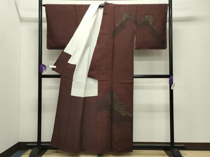 平和屋着物●訪問着　紬地　紗綾形吉祥丸文　金彩　正絹　逸品　未使用　CABG4372gh