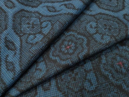 平和屋着物●本場大島紬　割り込み絣　菱吉祥文　正絹　逸品　CABG4374gh