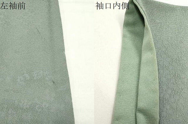 平和屋着物●上質な色無地　作家物　花唐草地紋　薄青色　正絹　逸品　CABG4376gh
