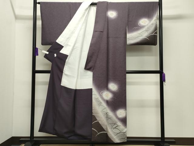 平和屋着物●訪問着　駒刺繍　芝草花文　暈し染め　金彩　正絹　逸品　CABG4378gh