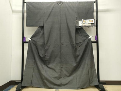 平和屋着物●日本工芸会正会員　林宗平　塩沢紬　絣の里　証紙付き　正絹　逸品　CABG4384gh