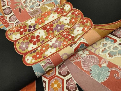 平和屋着物●創業460年・千總　黒留袖　駒刺繍　束ね熨斗飛鶴花文　金彩　正絹　逸品　CABG4386gh