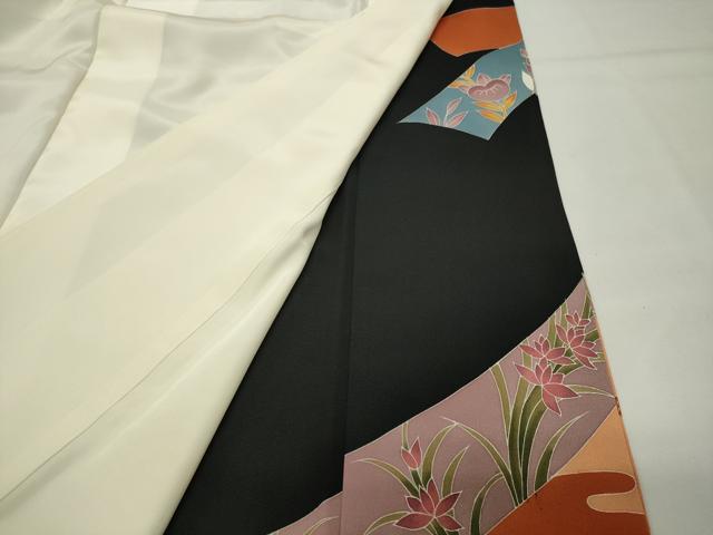 平和屋着物●創業460年・千總　黒留袖　駒刺繍　束ね熨斗飛鶴花文　金彩　正絹　逸品　CABG4386gh