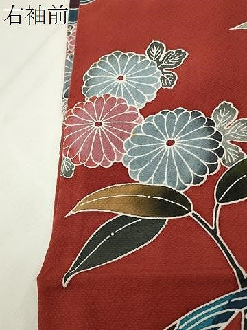平和屋着物●豪華振袖　紅型　尾長鳥風景花文　正絹　逸品　CABG4392gh