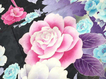 平和屋着物●松田聖子　SEIKOMATSUDA　振袖　刺繍　薔薇　暈し染め　金銀彩　正絹　逸品　CABG4393gh