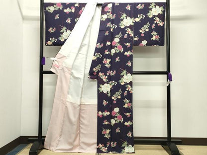 平和屋着物●押切もえ　MOE OSHIKIR　小紋　枝花文　金彩　正絹　逸品　未使用　CABG4397gh