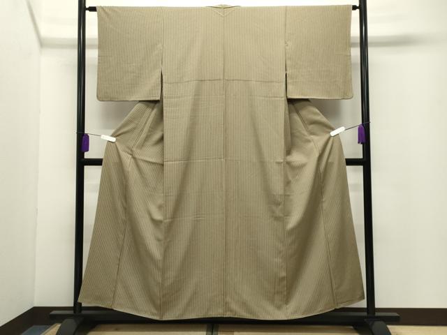 平和屋着物●上質な小紋　格子柄　正絹　逸品　CABG4401gh