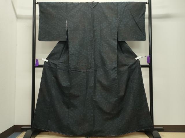 平和屋着物●結城紬　80亀甲　花唐草文　正絹　逸品　未使用　CABG4406gh