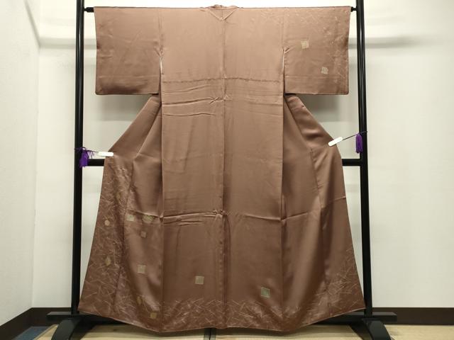 平和屋着物●訪問着　駒刺繍　こぼれ松葉　松ぼっくり　源氏香　金彩　正絹　逸品　CABG4407gh