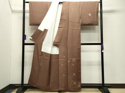 平和屋着物●訪問着　駒刺繍　こぼれ松葉　松ぼっくり　源氏香　金彩　正絹　逸品　CABG4407gh