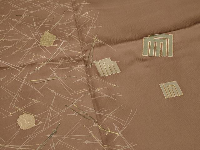平和屋着物●訪問着　駒刺繍　こぼれ松葉　松ぼっくり　源氏香　金彩　正絹　逸品　CABG4407gh