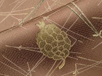 平和屋着物●訪問着　駒刺繍　こぼれ松葉　松ぼっくり　源氏香　金彩　正絹　逸品　CABG4407gh