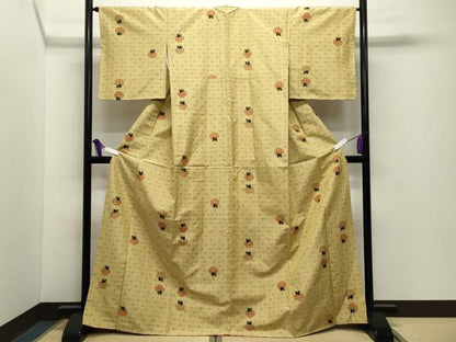 平和屋着物●上質な紬　成り物　正絹　逸品　未使用　CABG4408gh
