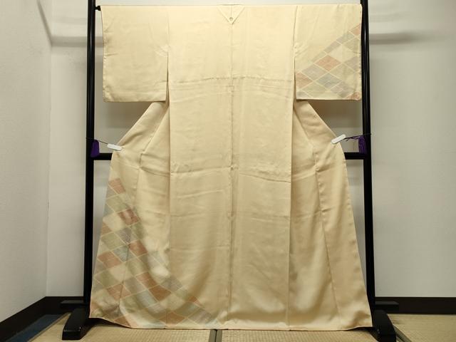 平和屋着物●訪問着　刺繍　菱吉祥文　正絹　逸品　CABG4409gh