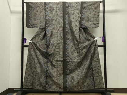 平和屋着物●本場大島紬　枝花文　正絹　逸品　CABG4417gh