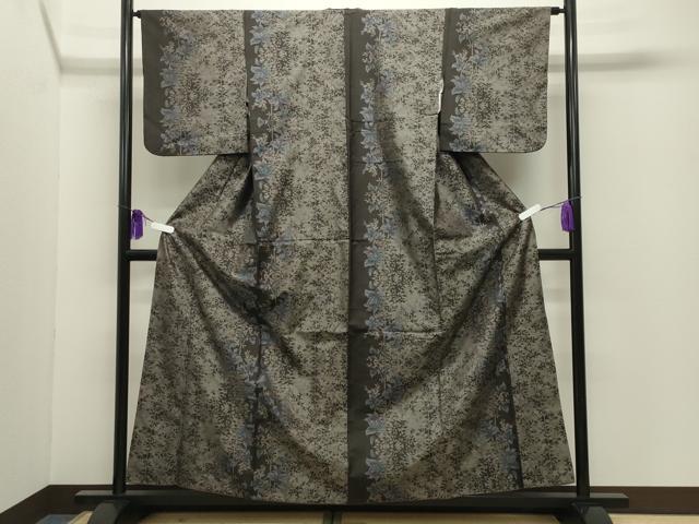 平和屋着物●本場大島紬　枝花文　正絹　逸品　CABG4417gh