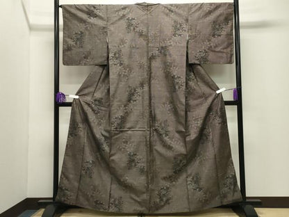 平和屋着物●本場大島紬　9マルキ　草花文　正絹　逸品　CABG4418gh