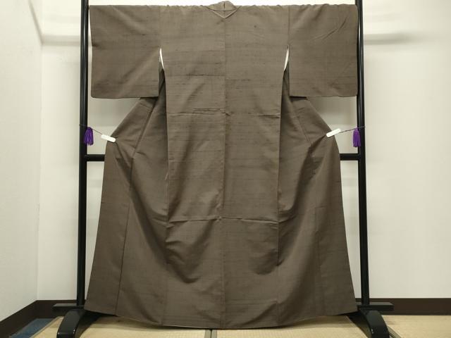 平和屋着物●上質な紬　媚茶色　正絹　逸品　CABG4419gh