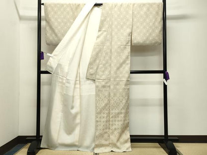 平和屋着物●訪問着　本塩沢　七宝文　正絹　逸品　CABG4420gh