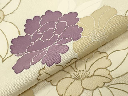 平和屋着物●訪問着　駒刺繍　牡丹花文　金彩　正絹　逸品　CABG4426gh