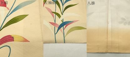 平和屋着物●訪問着　友禅　作家物　草花文　正絹　逸品　CABG4428gh